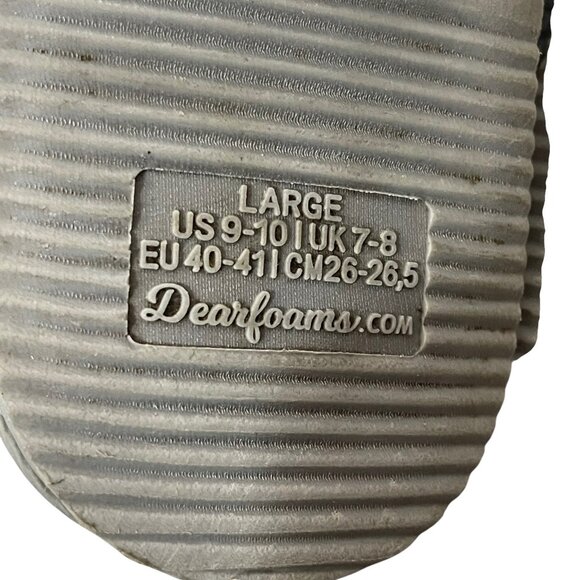 Dearfoams Women's Clog Slippers Gray Faux Fur Memory Foam Total Comfort L 9-10 - Picture 9 of 9